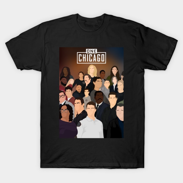 One Chicago T-Shirt by icantdrawfaces